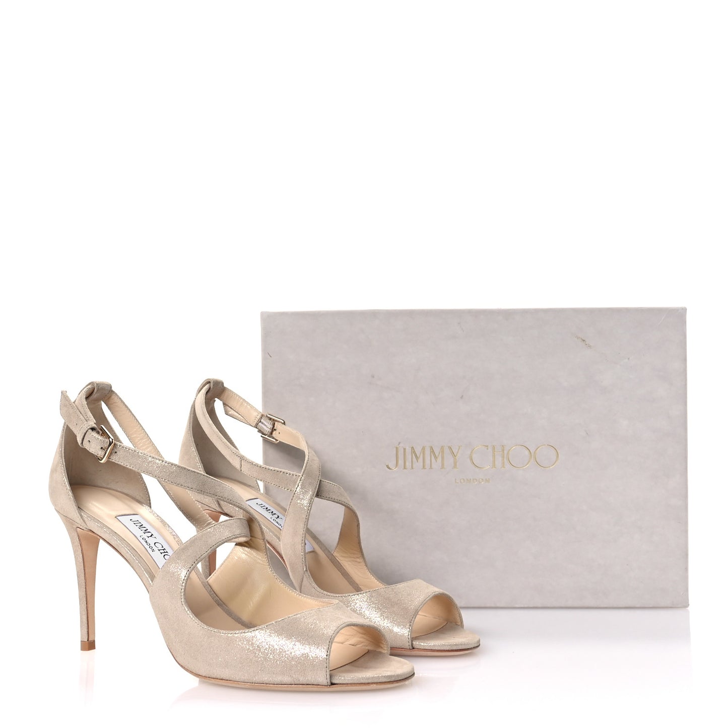 Shimmer Suede Emily 85 Sandal 40.5 Sand