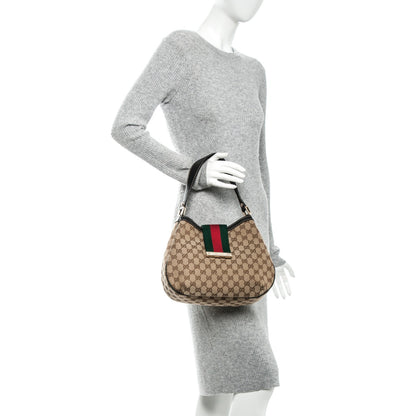 Gucci Monogram Medium New Ladies Web Hobo Dark Brown 2 of 7