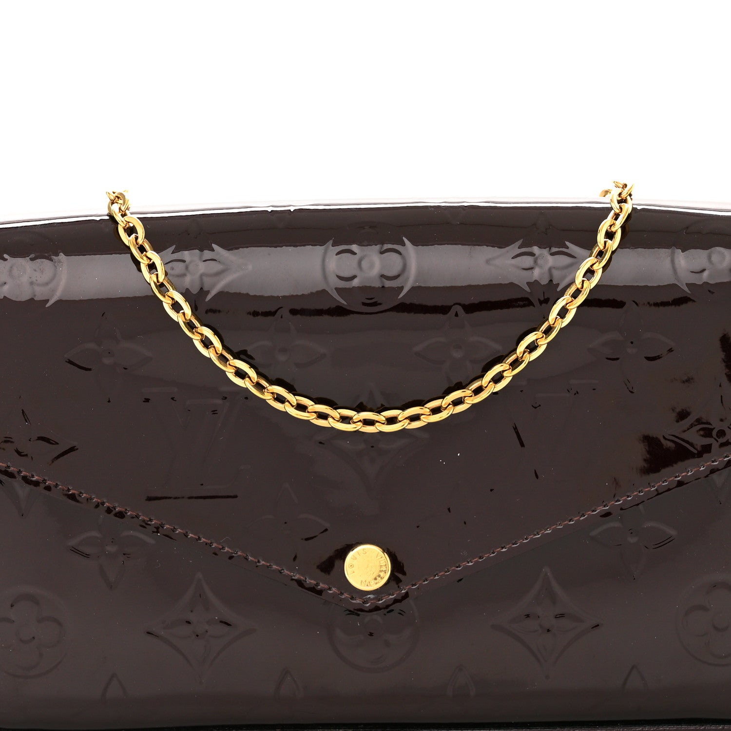 Louis Vuitton Vernis Pochette Felicie Chain Wallet Amarante 8 of 18