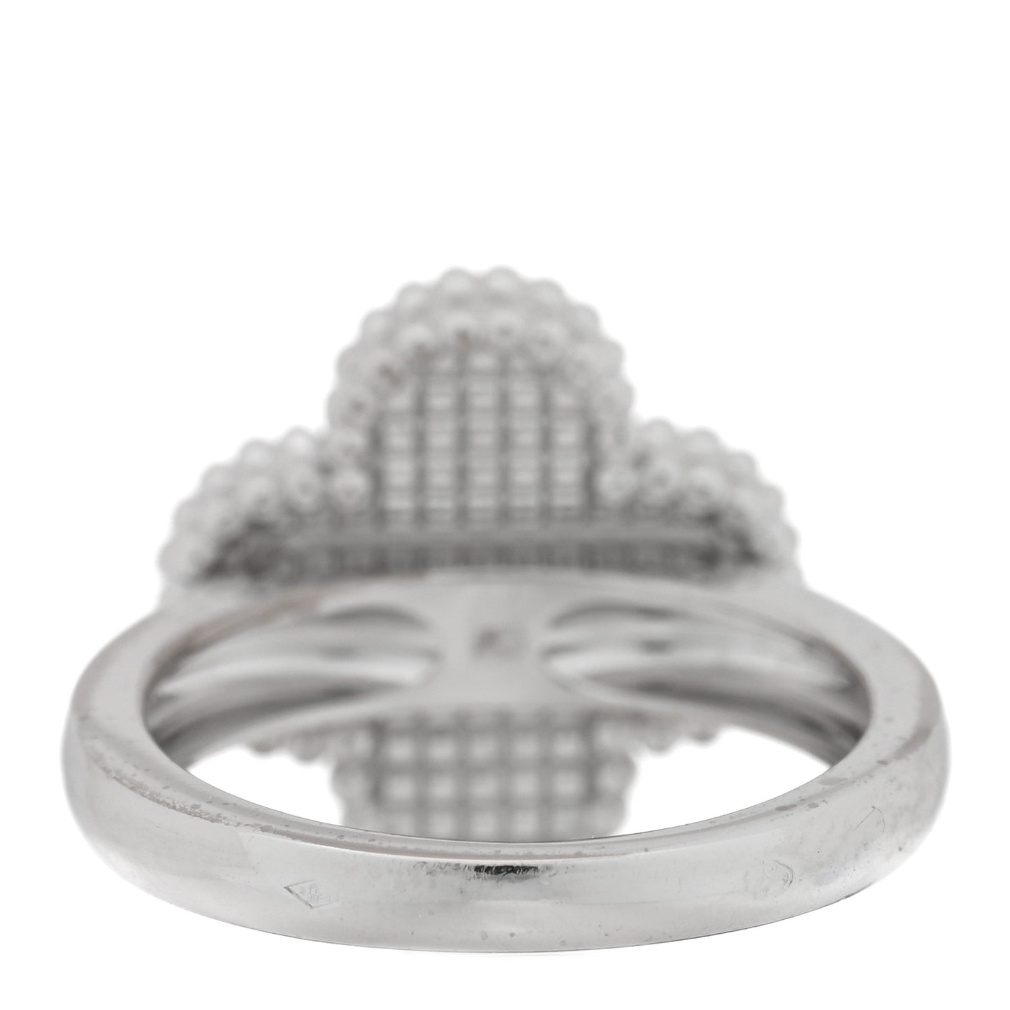 18K White Gold Guilloche Vintage Alhambra Ring 50 5.25