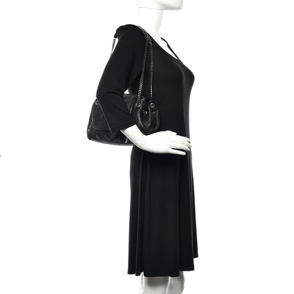 Saint Laurent Pebbled Lambskin Chevron Monogram Small Nolita Black 2 of 9