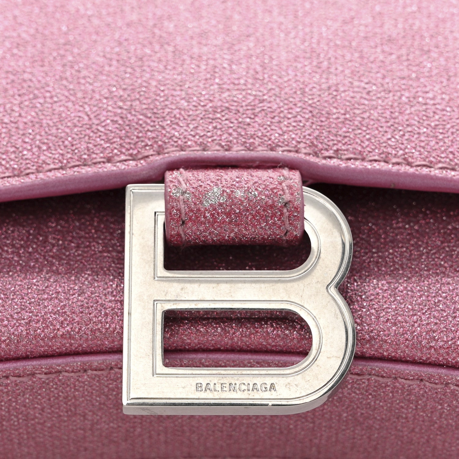 Balenciaga Sparkling Fabric XS Hourglass Wallet On Chain Sweet Pink 12 of 12