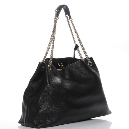 Gucci Pebbled Calfskin Large Soho Chain Shoulder Bag Black 3 of 8
