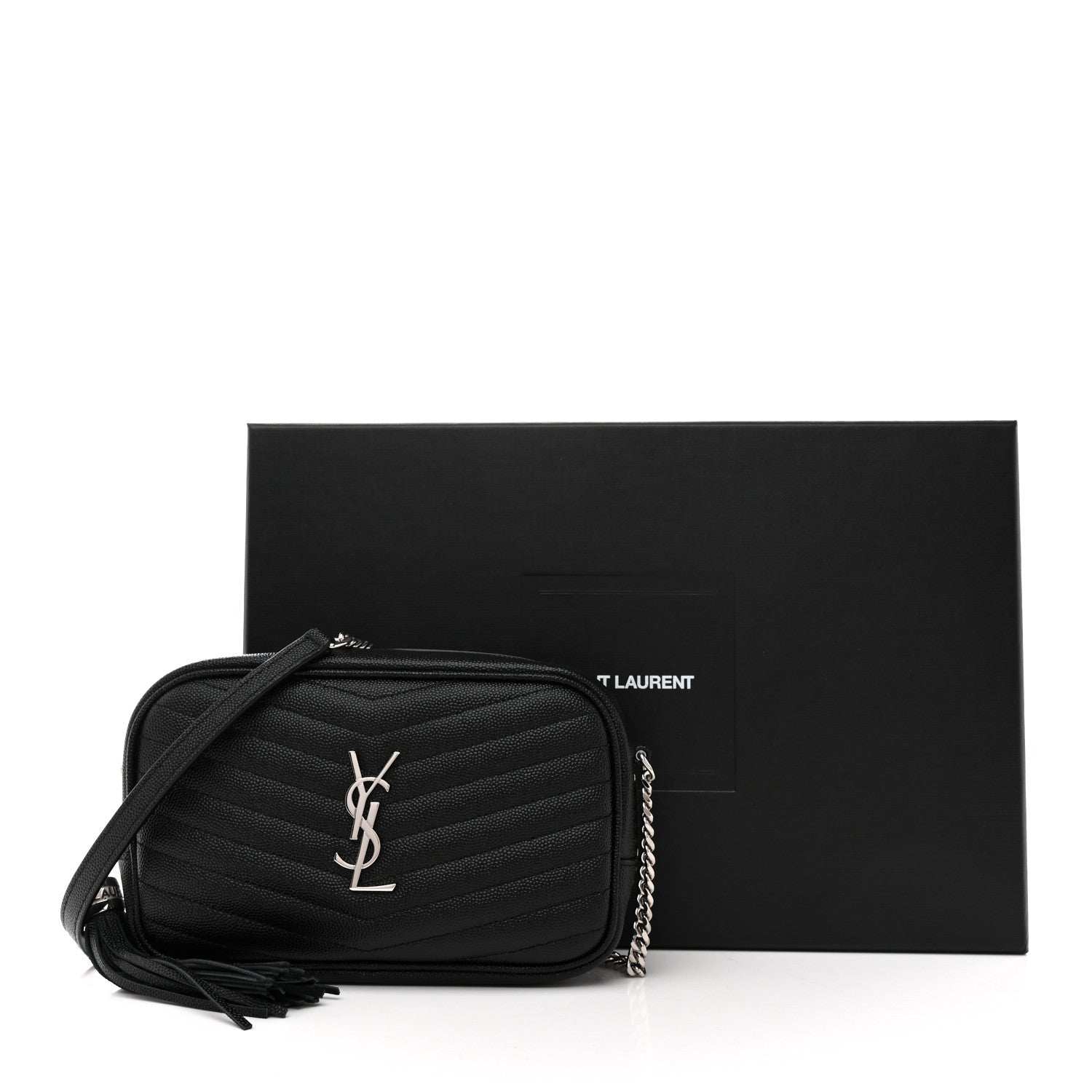 Saint Laurent Grain De Poudre Matelasse Monogram Mini Lou Camera Bag Black 12 of 12