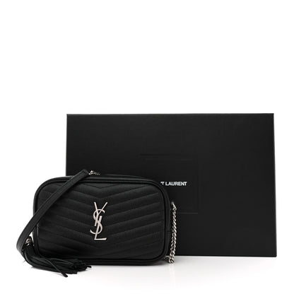 Saint Laurent Grain De Poudre Matelasse Monogram Mini Lou Camera Bag Black 12 of 12