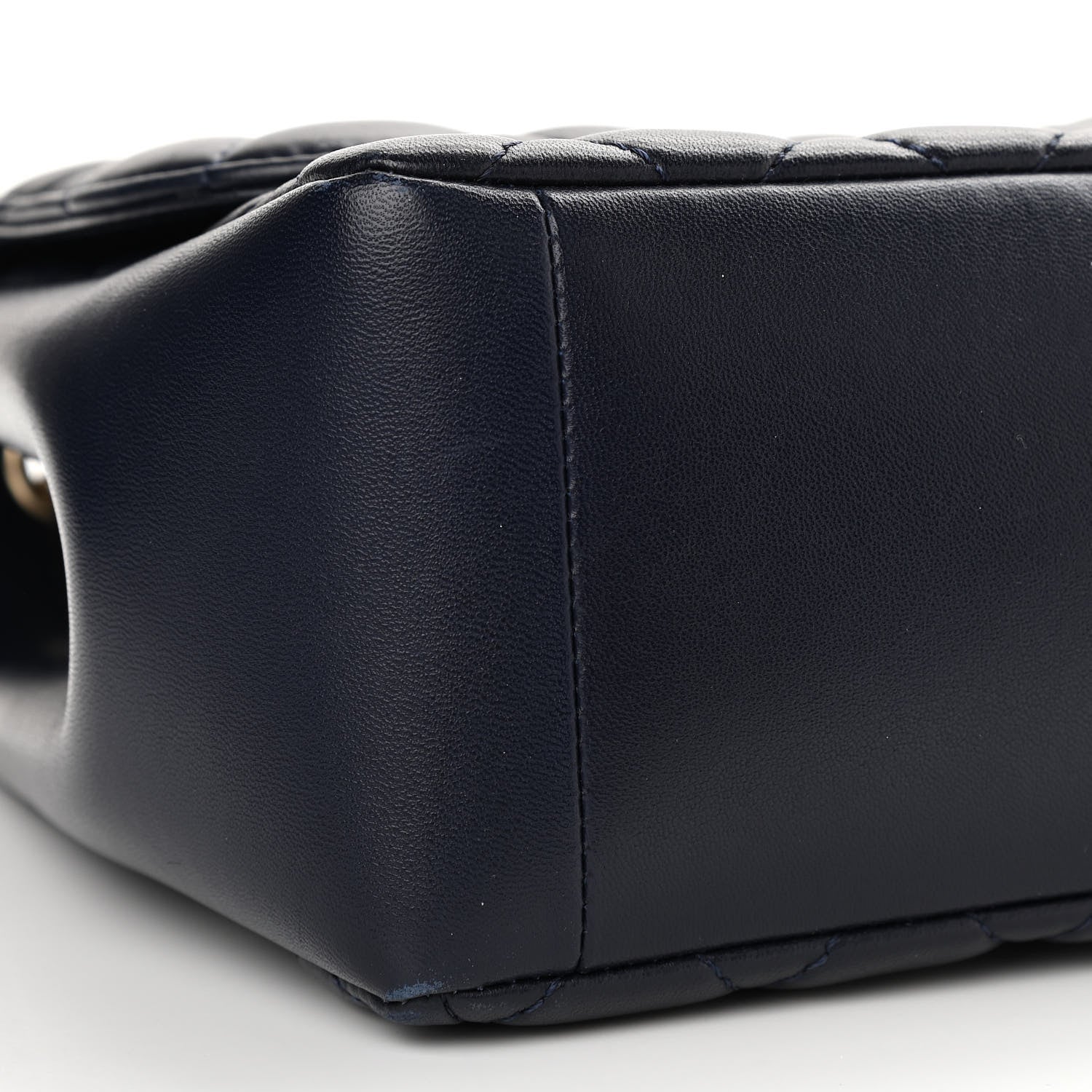 Chanel Lambskin Quilted Jumbo Mademoiselle Chic Flap Navy 9 of 12