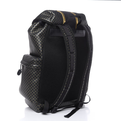 Gucci X DAPPER DAN Calfskin Laminated Ayers GG Micro Monogram Double Buckle Backpack Black Gold 3 of 9
