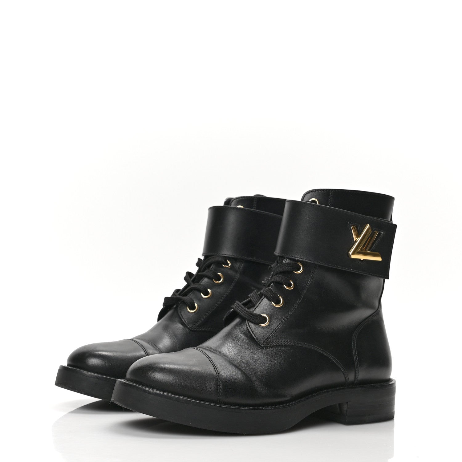 Louis Vuitton Calfskin Wonderland Flat Ranger Boots 36 Black 3 of 8
