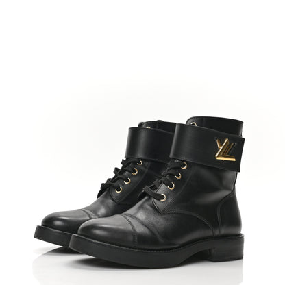 Louis Vuitton Calfskin Wonderland Flat Ranger Boots 36 Black 3 of 8