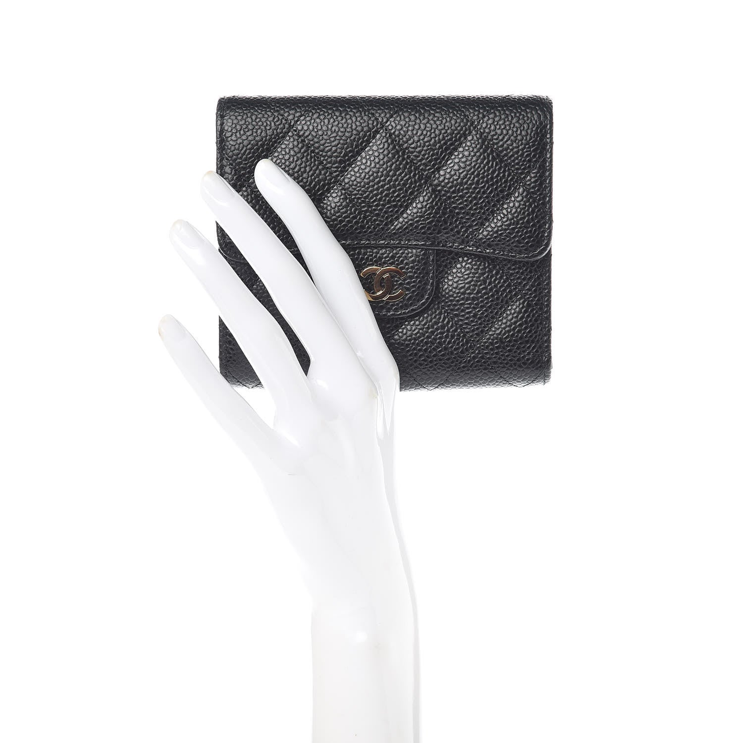 Chanel Caviar Quilted Compact Flap Wallet Black 2 of 9