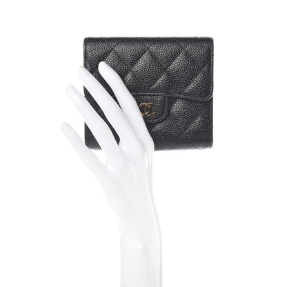 Chanel Caviar Quilted Compact Flap Wallet Black 2 of 9