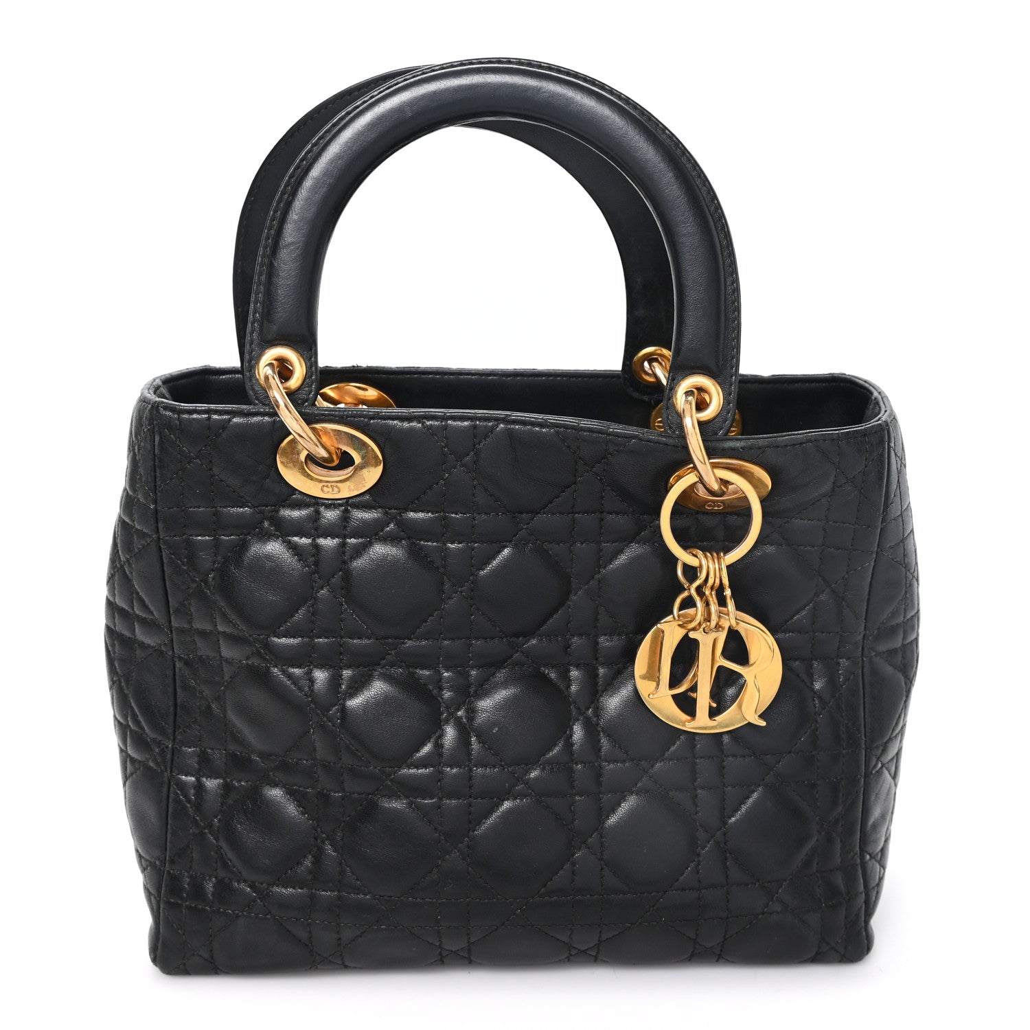 Christian Dior Lambskin Cannage Medium Lady Dior Black 1 of 12