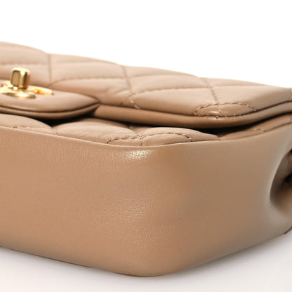 Chanel Lambskin Quilted Mini Heart Charms Flap Beige 10 of 12
