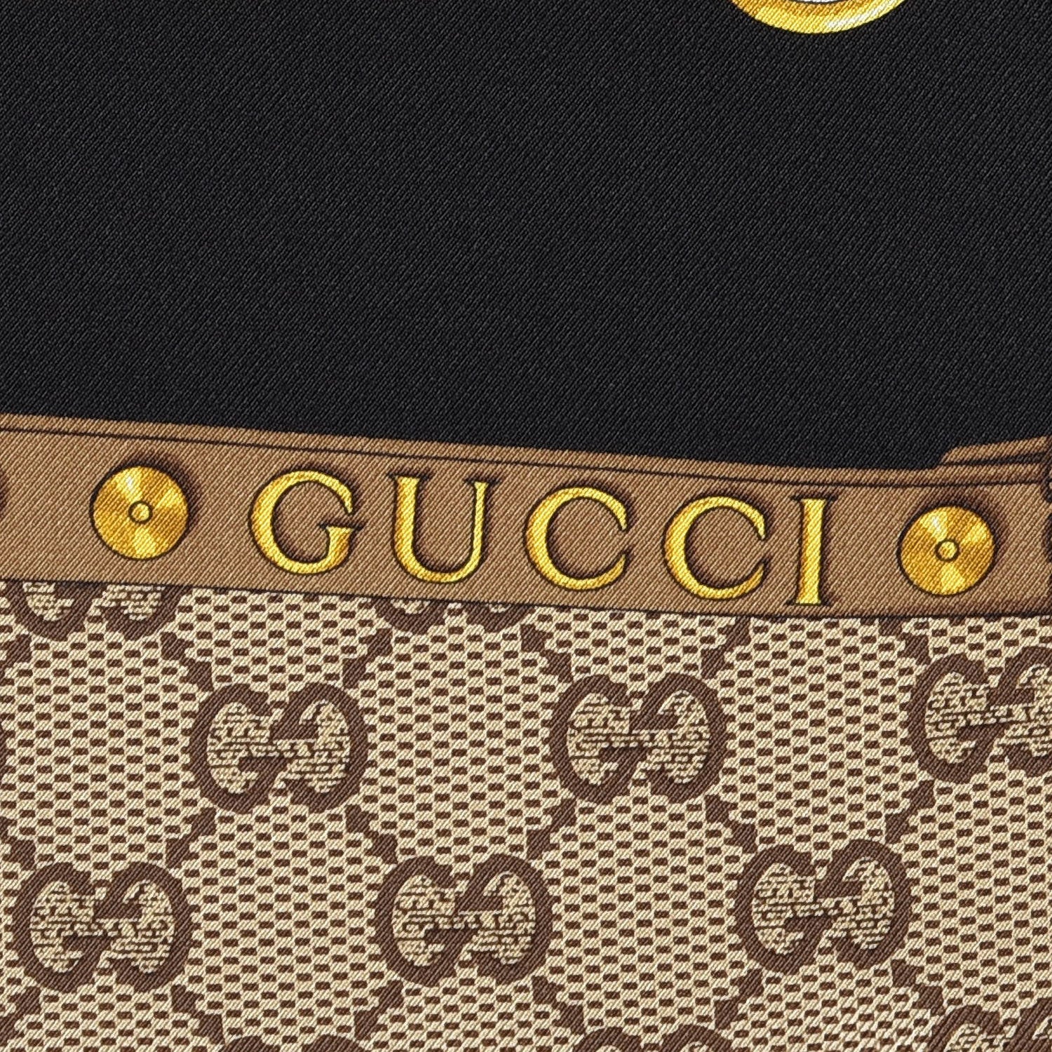 Gucci Silk Twill GG Monogram New Panshie Square Scarf Black Dark Purple 3 of 5