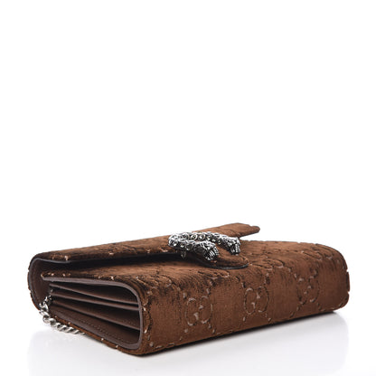 Gucci Velvet GG Monogram Mini Dionysus Chain Wallet Brown 4 of 10