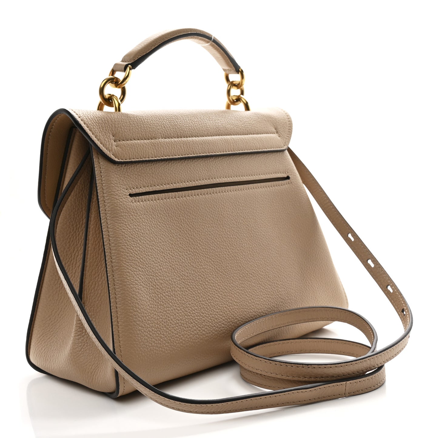 Calfskin Small Margot Top Handle Satchel Almond
