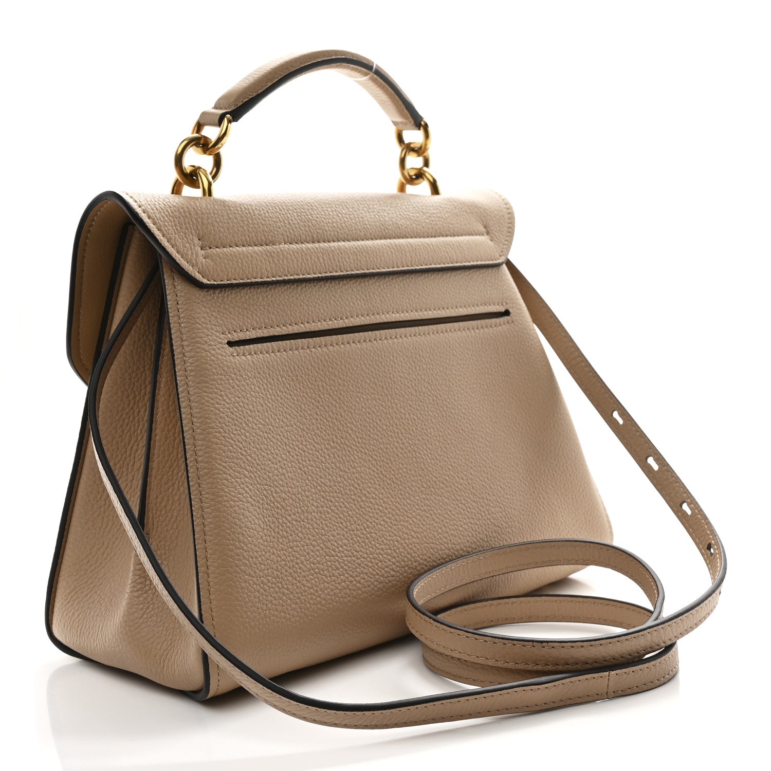 Salvatore Ferragamo Calfskin Small Margot Top Handle Satchel Almond 3 of 10