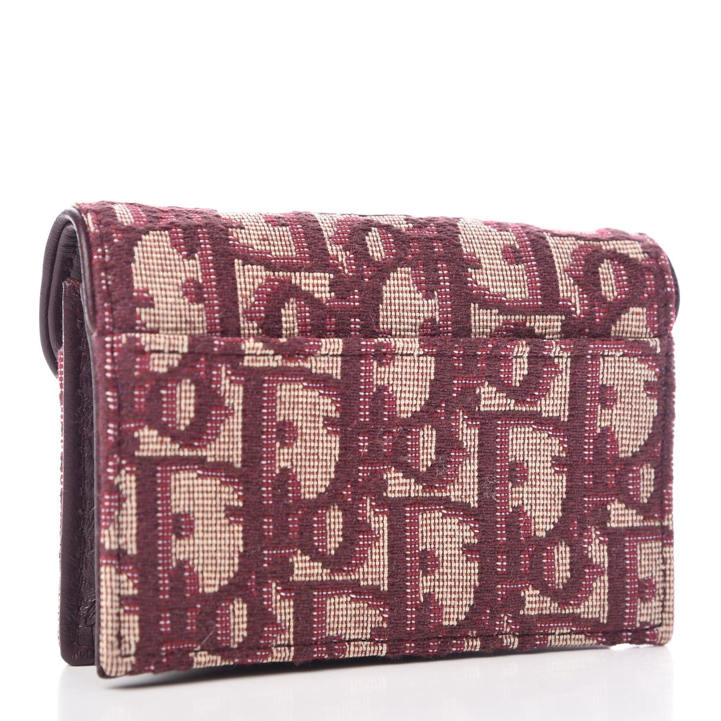 Oblique Saddle Card Holder Bordeaux