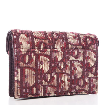 Christian Dior Oblique Saddle Card Holder Bordeaux 3 of 8