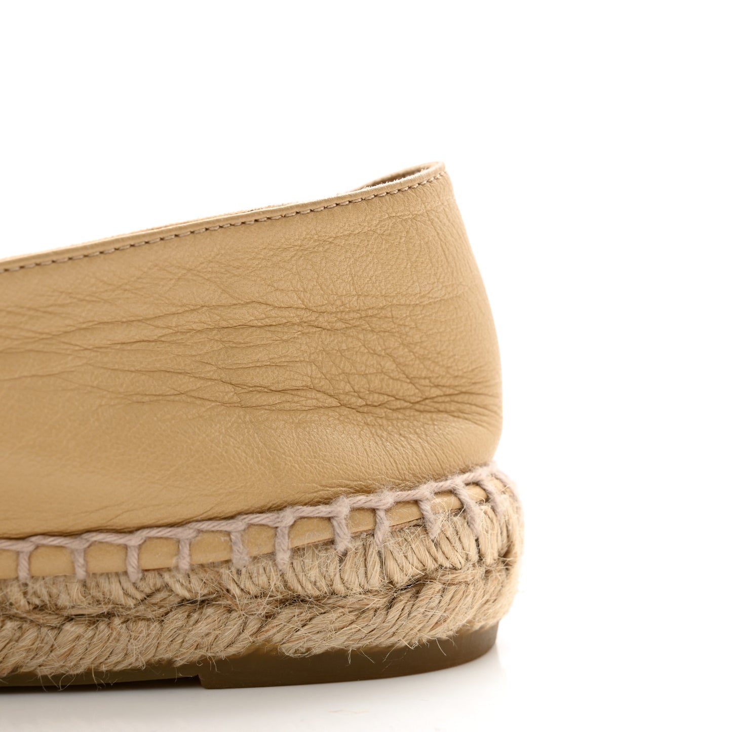 Lambskin CC Camellia Stud Espadrilles 40 Beige Black