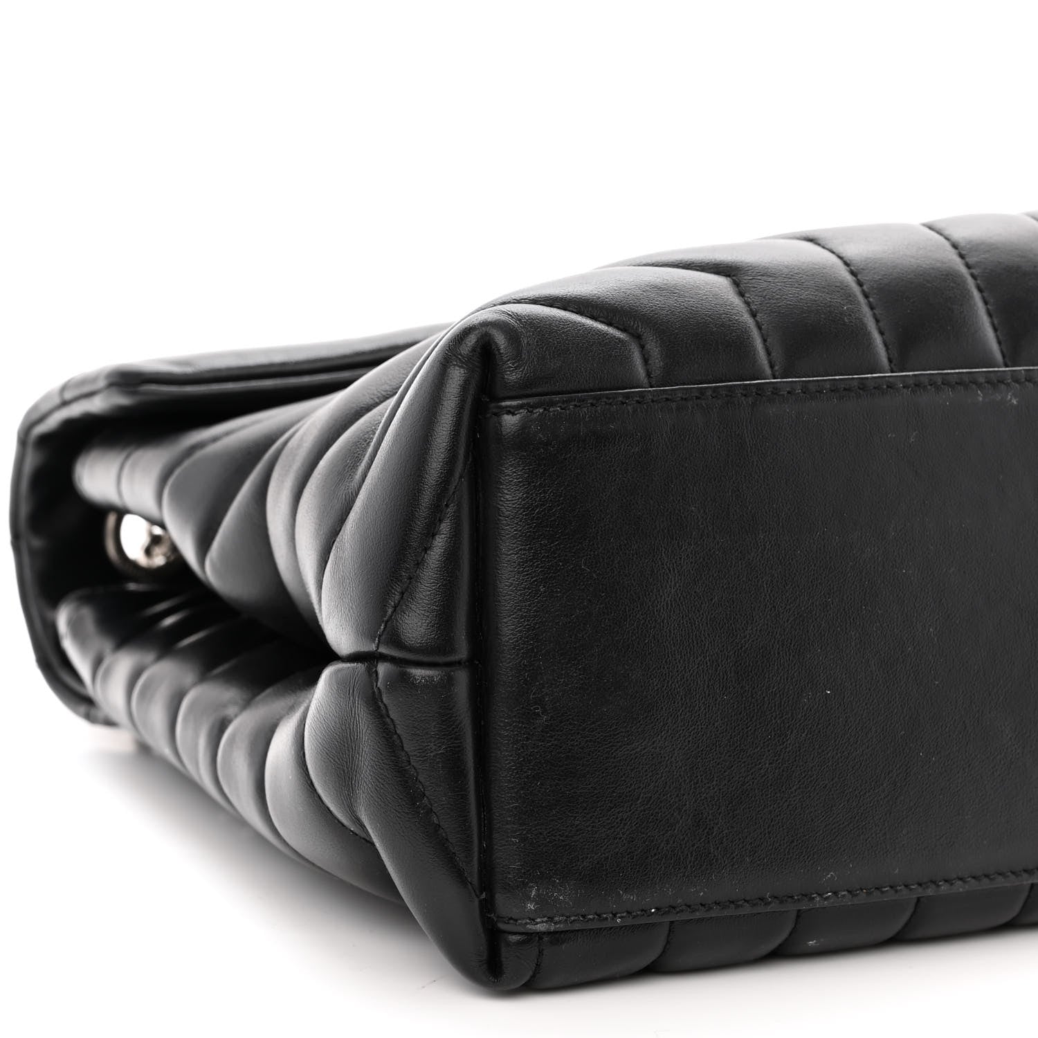 Saint Laurent Calfskin Y Quilted Monogram Medium Loulou Chain Satchel Black 9 of 13