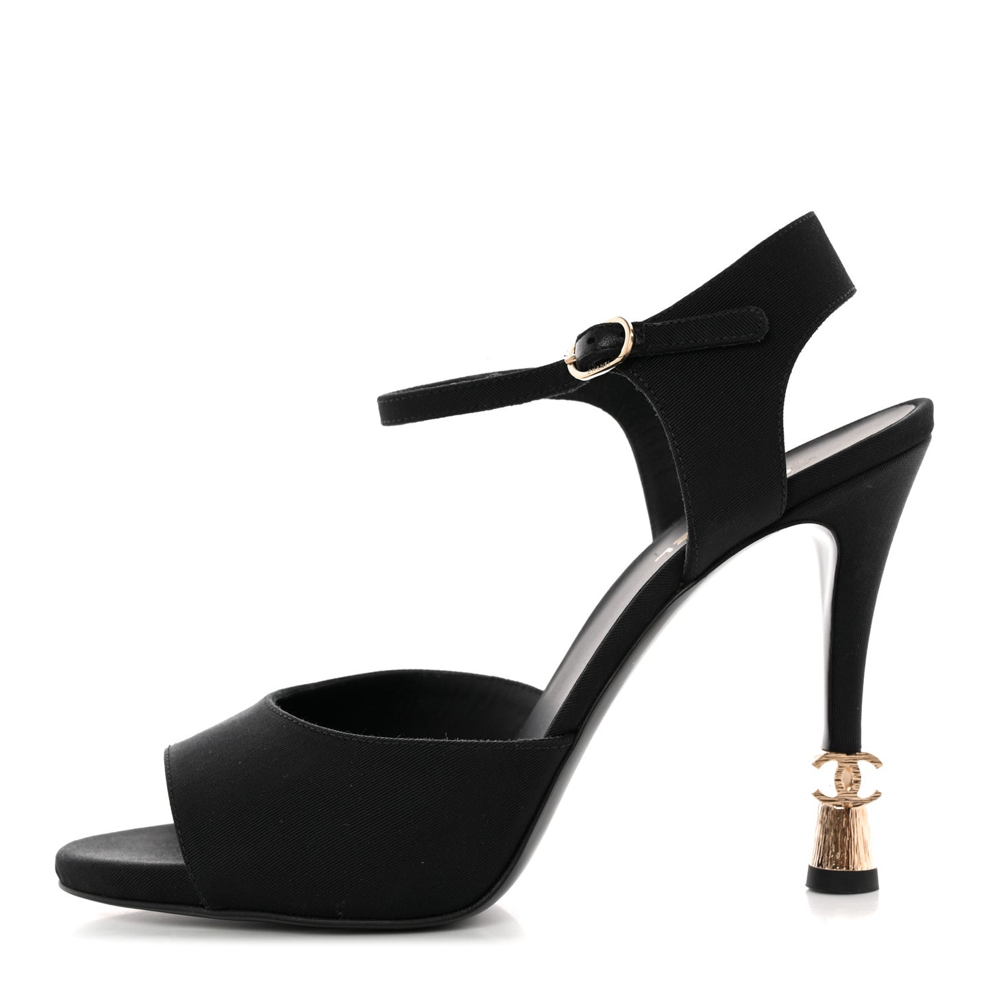 Grosgrain Metal CC Sandals 39.5 Black