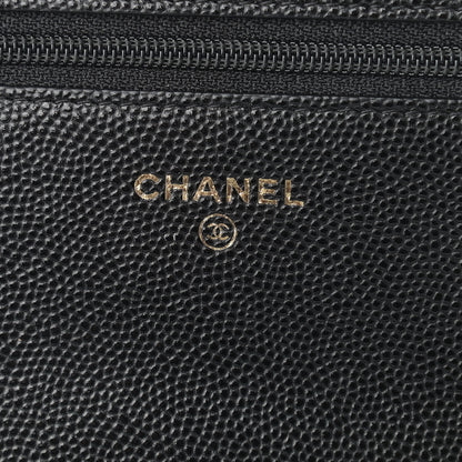Chanel Caviar Quilted Boy Wallet On Chain WOC Black 6 of 11