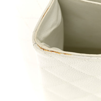 Chanel Caviar Quilted Maxi Single Flap White 12 of 18