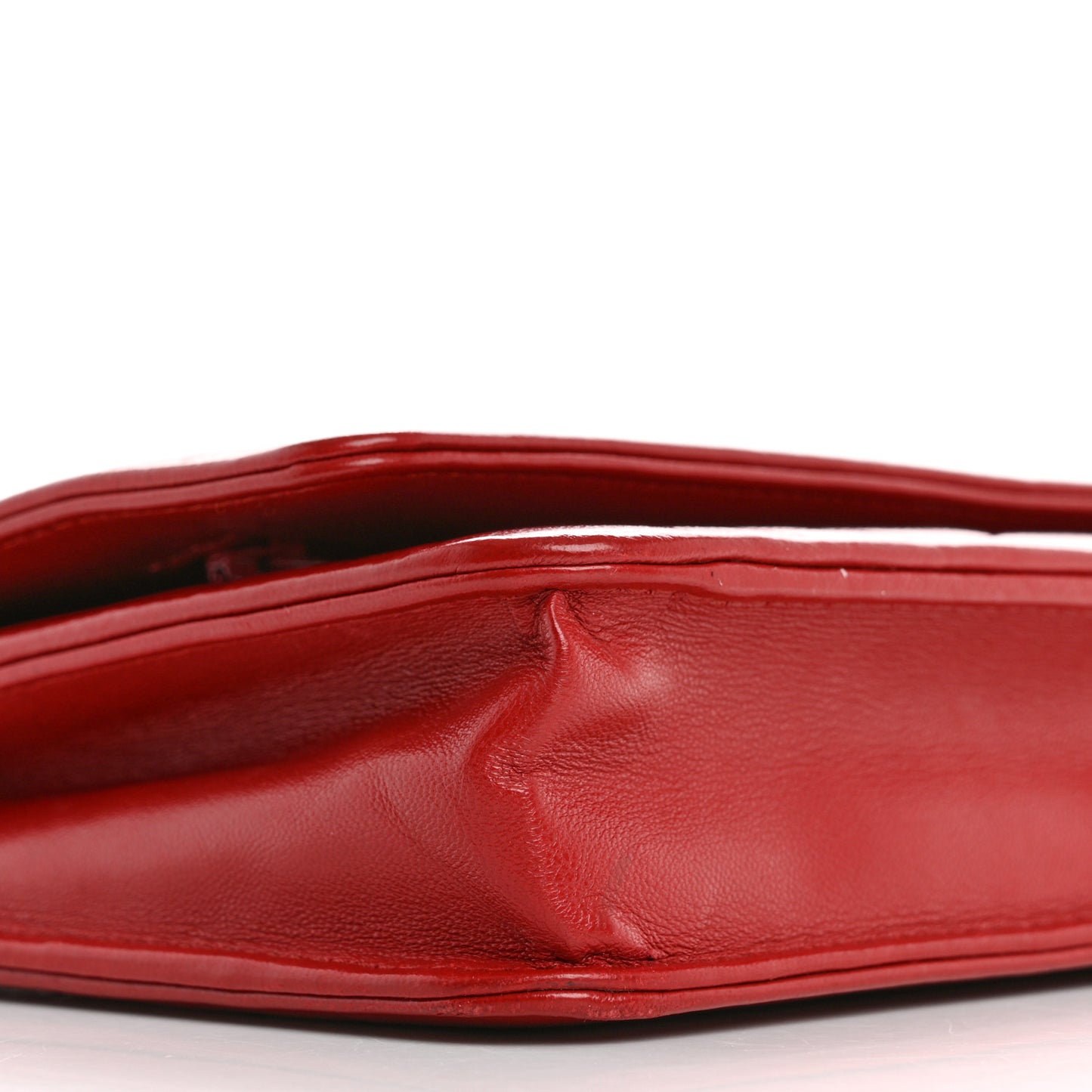 Lambskin Camellia Embossed Wallet on Chain WOC Red