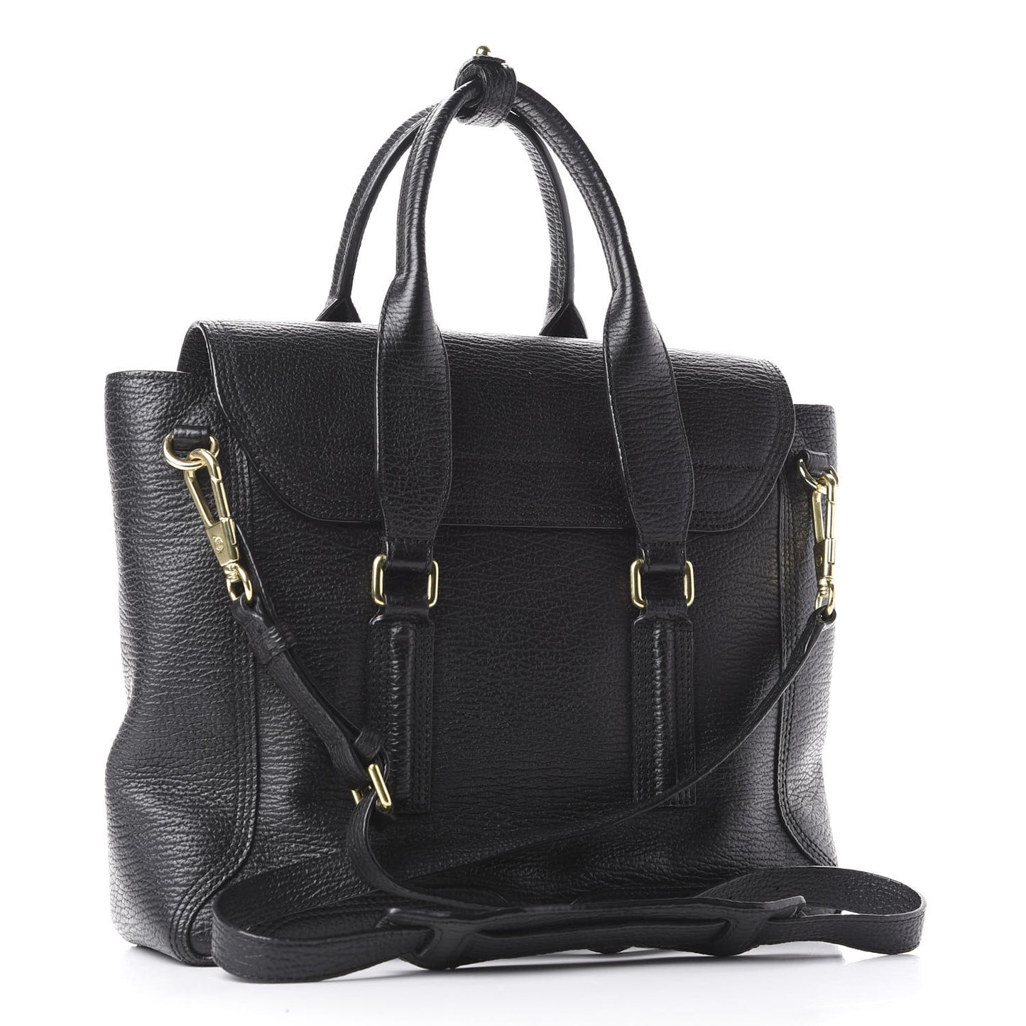 3.1 Textured Calfskin Medium Pashli Satchel Black
