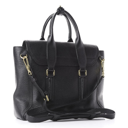 3.1 Phillip Lim 3.1 Textured Calfskin Medium Pashli Satchel Black 2 of 10