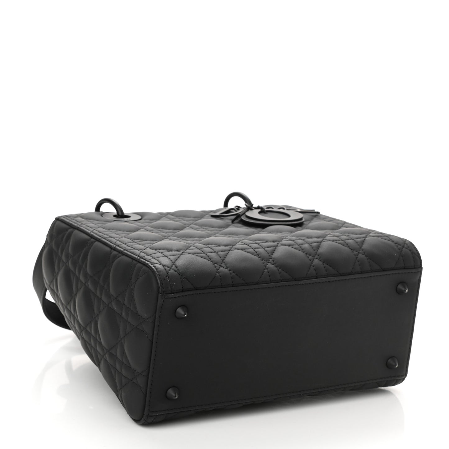 Ultra Matte Calfskin Cannage Medium Lady Dior Black