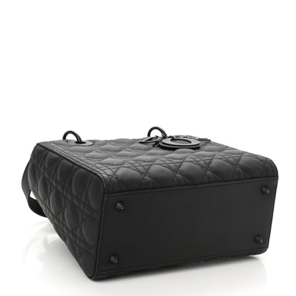 Christian Dior Ultra Matte Calfskin Cannage Medium Lady Dior Black 4 of 10