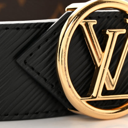 Louis Vuitton Monogram Epi 35mm LV Circle Reversible Belt 75 30 Black 7 of 10
