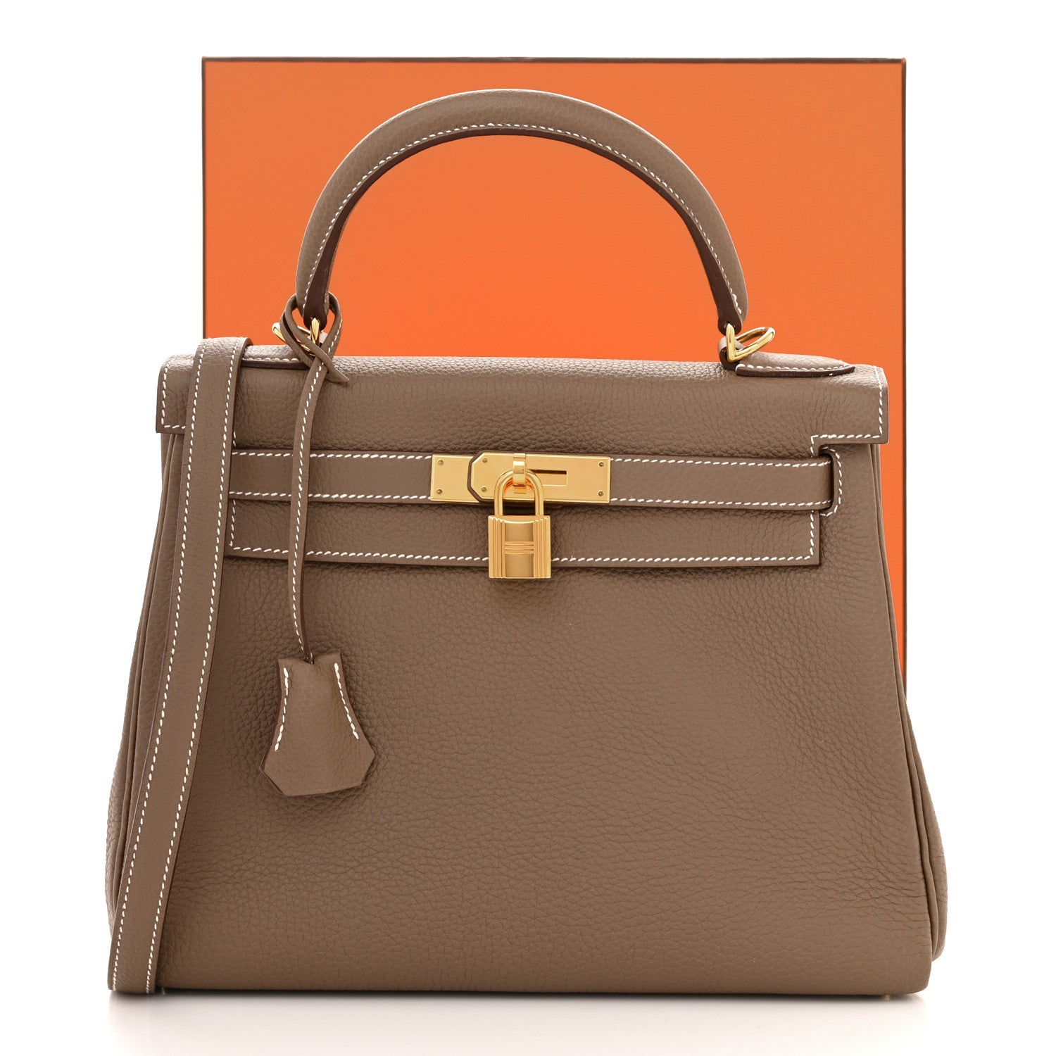Hermes Togo Kelly Retourne 28 Etoupe 11 of 11