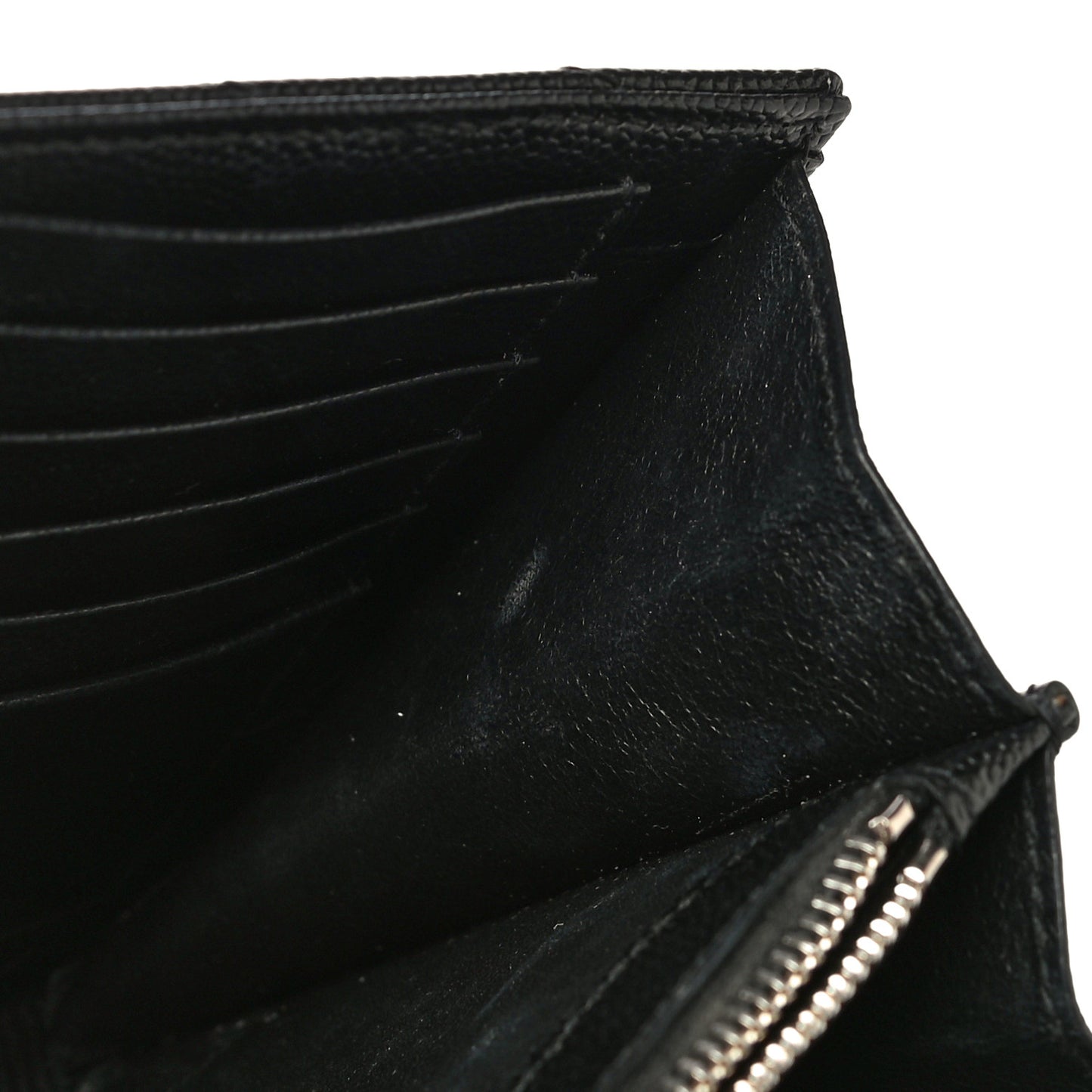 Grain De Poudre Matelasse Chevron Monogram Chain Wallet Black