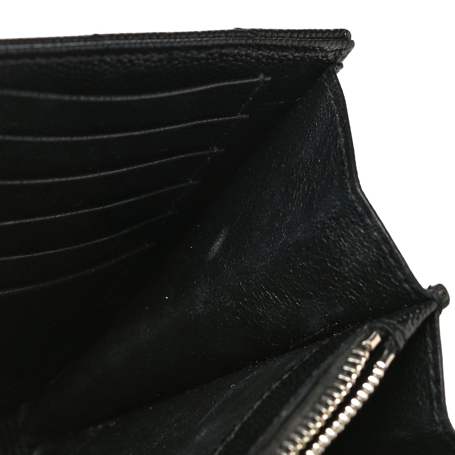 Saint Laurent Grain De Poudre Matelasse Chevron Monogram Chain Wallet Black 20 of 21