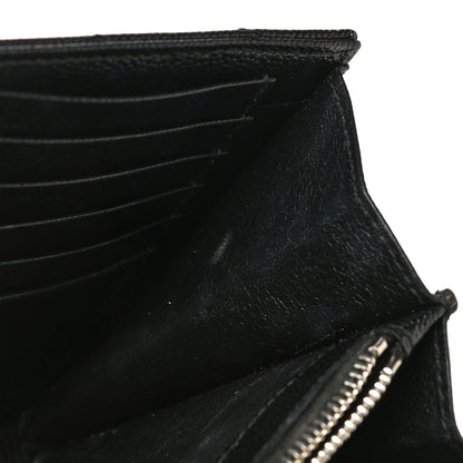 Saint Laurent Grain De Poudre Matelasse Chevron Monogram Chain Wallet Black 20 of 21