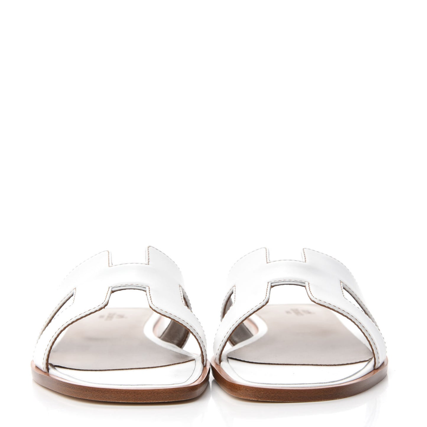 Box Calfskin Oran Sandals 38 White