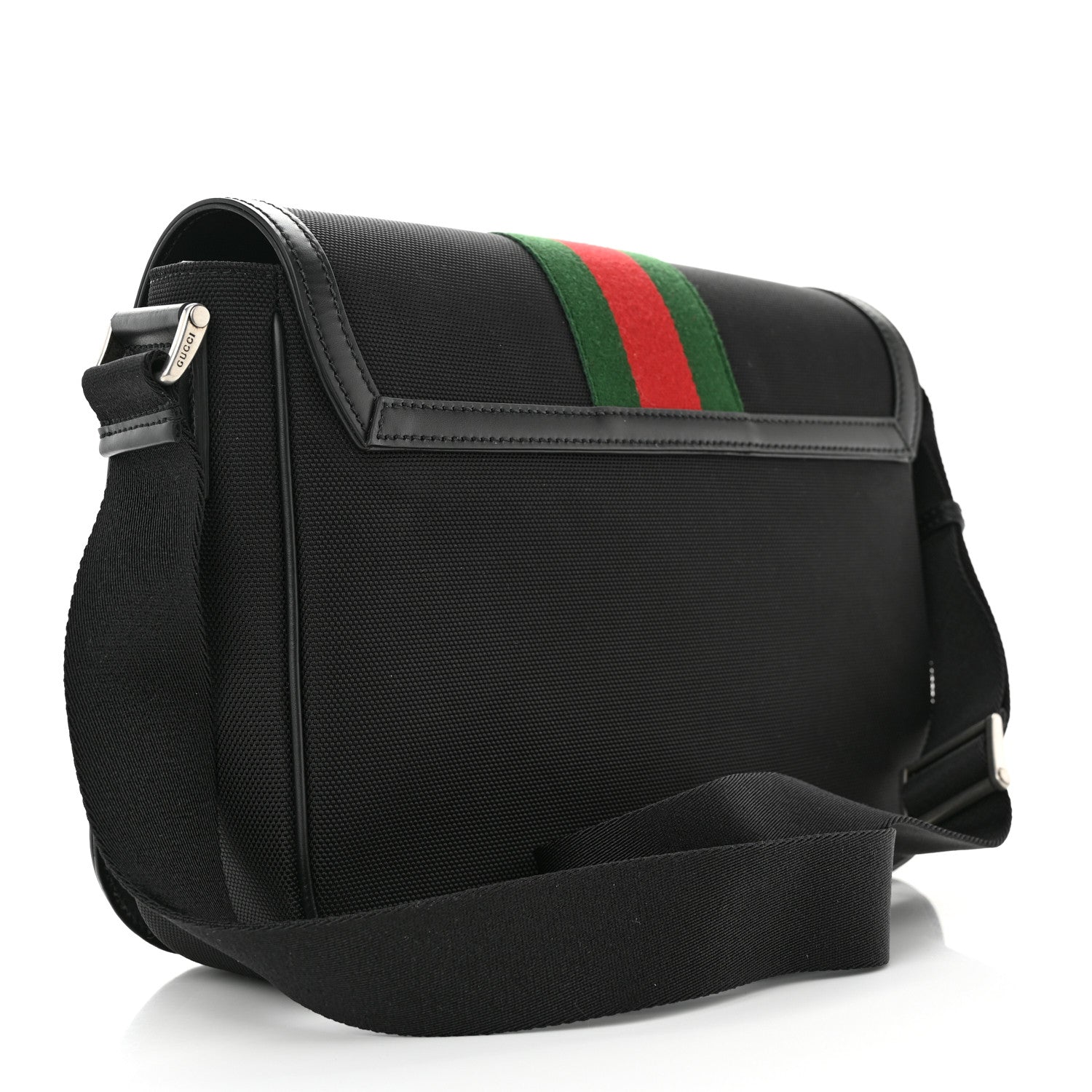 Gucci Techno Canvas Web Flap Messenger Bag Black 3 of 10