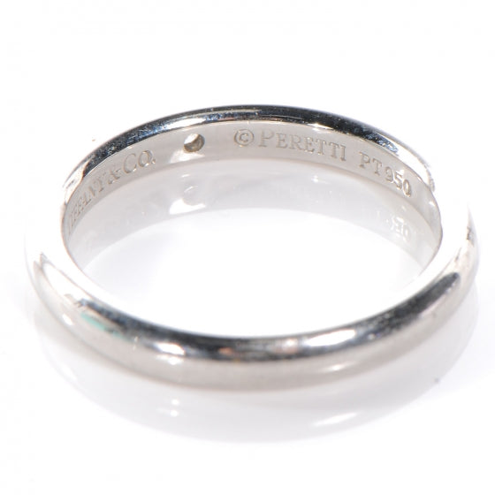 Tiffany Platinum Diamond Elsa Peretti Band Ring 5.5 4 of 6
