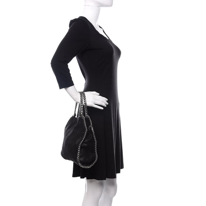 Stella McCartney Shaggy Deer Mini Falabella Fold Over Tote Black 2 of 9