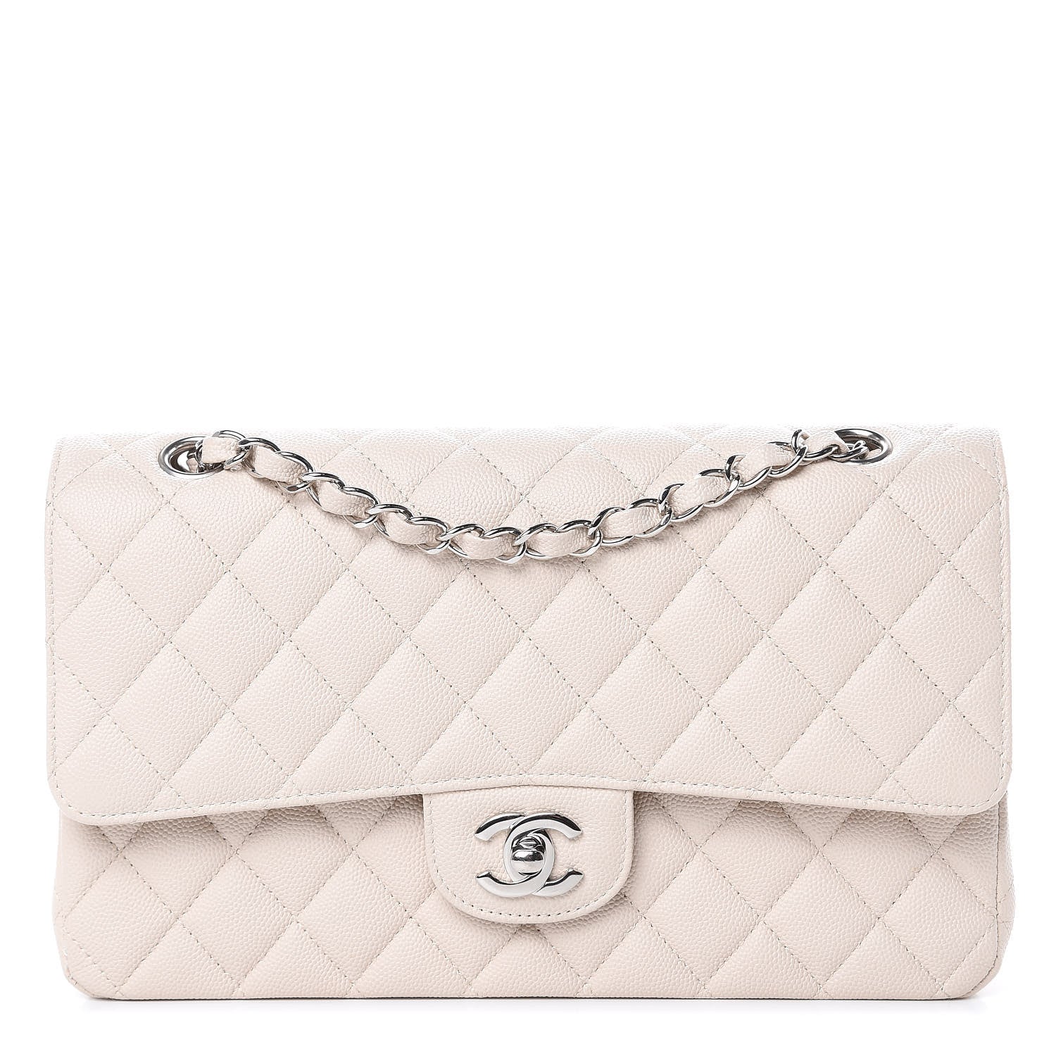 Chanel Caviar Quilted Medium Double Flap Light Beige 1 of 12