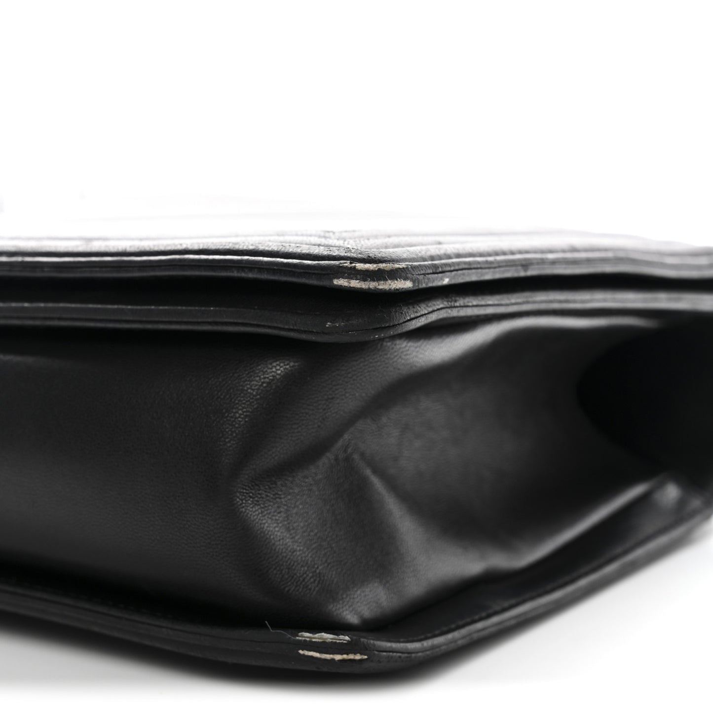Calfskin Chevron Quilted New Medium Boy Flap Black