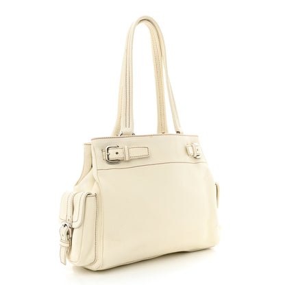 Prada Vitello Daino Shoulder Bag White 3 of 20