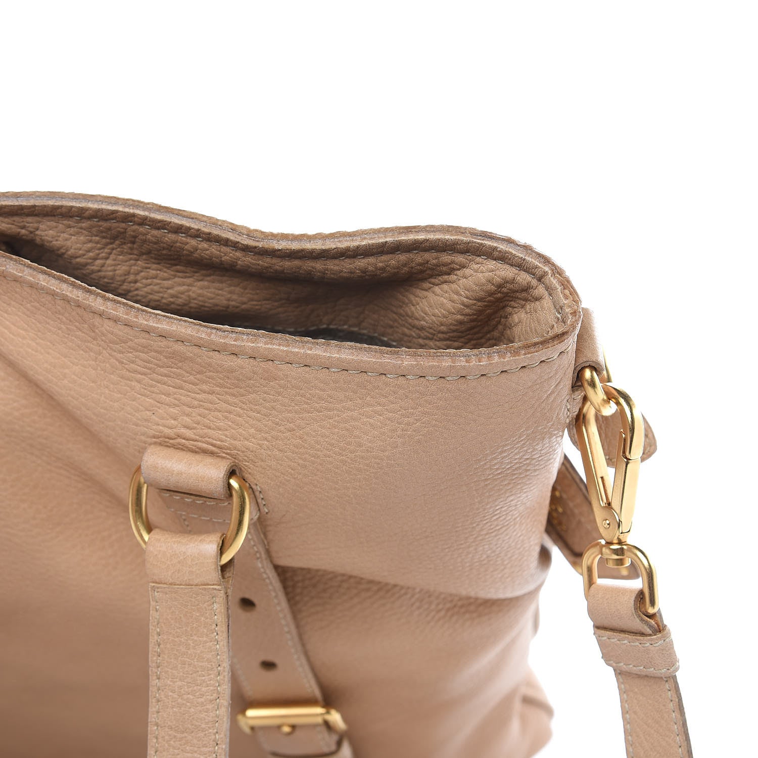 Prada Cervo Folding Tote Beige 12 of 17