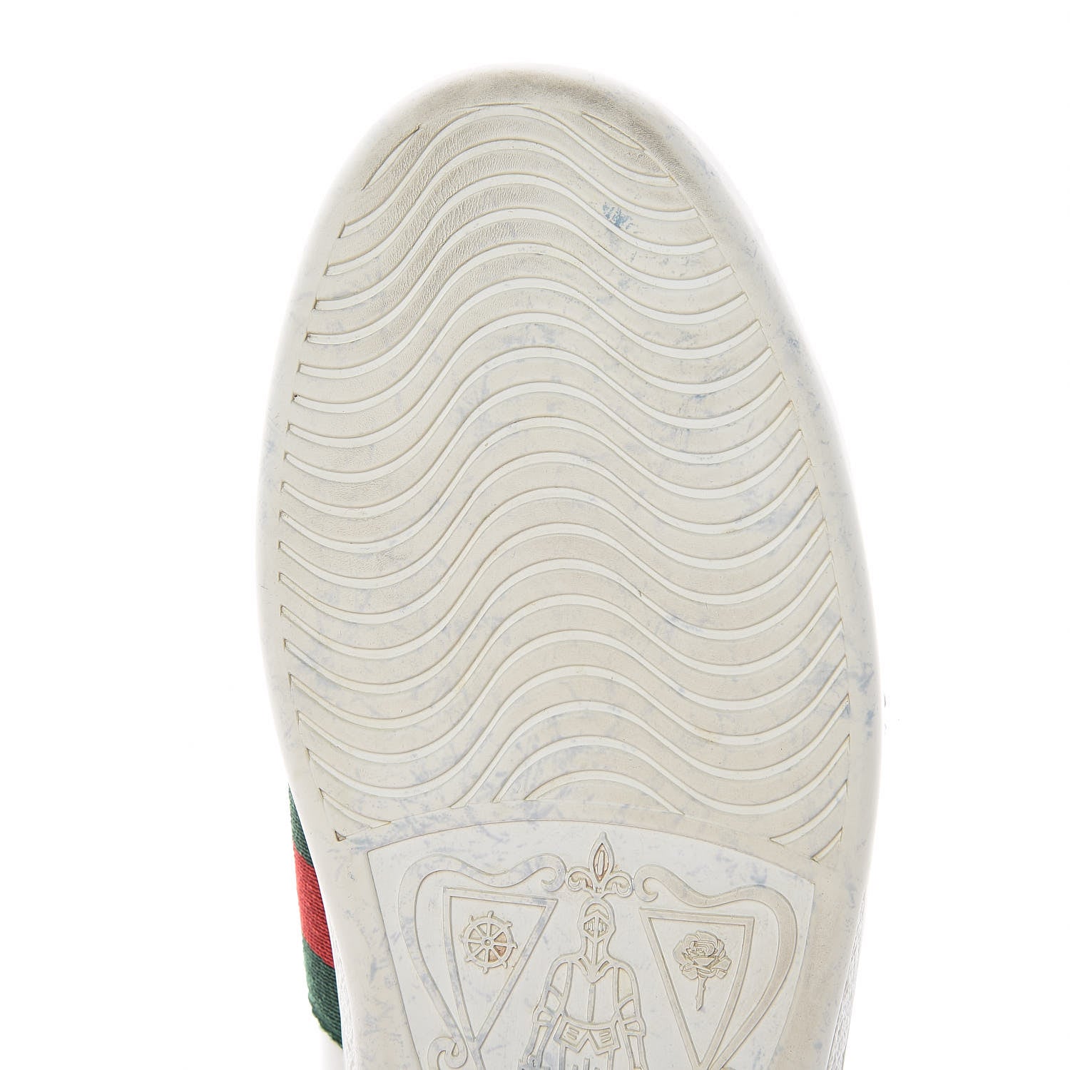 Gucci Calfskin Ayers Bee Embroidered Ace Sneakers 38.5 White Green 16 of 27