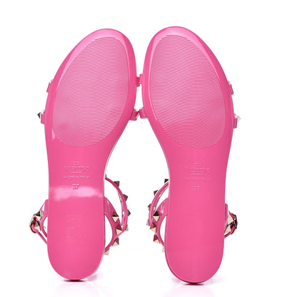 Valentino Garavani PVC Jelly Rockstud Caged Sandals 37 Pink 5 of 7