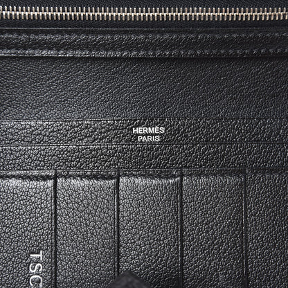Hermes Lizard Bearn Gusset Wallet Black 6 of 9