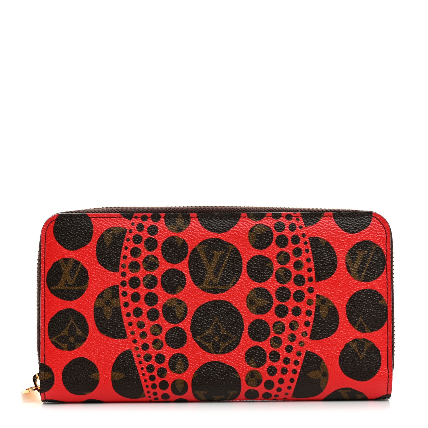 Louis Vuitton Monogram Kusama Pumpkin Dots Zippy Wallet Red 1 of 8